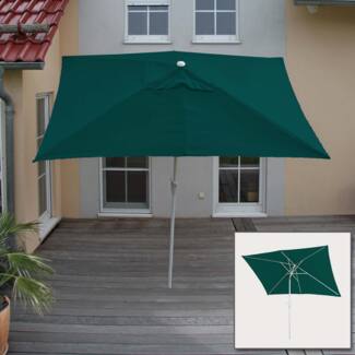 Mendler 'N23' Sonnenschirm, neigbar, UV-Schutz 50+, Alugestell / Polyester grün, 2x3 m