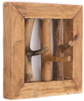 CREEDWOOD Wandgarderobe WANDGARDEROBE "LEONOR 25", Altholz massiv, 3 Haken, Äste Hakenleiste