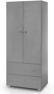 Kleiderschrank Pauline Drehtürenschrank 80cm graphit kiefer