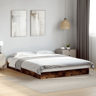 vidaXL Bettgestell ohne Matratze Räuchereiche 140x200 cm Holzwerkstoff 842025