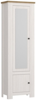 Lomadox Garderobenschrank COSLADA-129 Sibiu Larche Nb. weiß, Eiche Nb, Landhausstil, 2 Türen