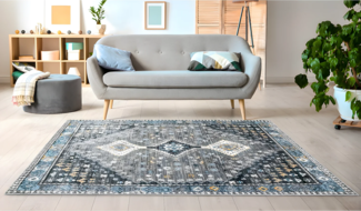 Vente-unique - Teppich Vintage - 160 x 230 cm - Polypropylen - Grau - CLOSSY