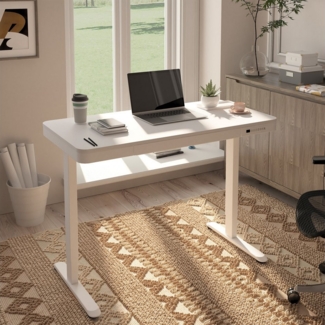 SANODESK Schreibtisch Höhenverstellbarer Schreibtisch mit Schublade – 120x60 cm, 4 Speicherhöhen, USB & Typ-C Anschluss, leise & ergonomisch