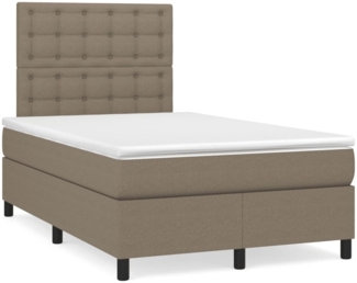 vidaXL Boxspringbett mit Matratze & LED Taupe 120x190 cm Stoff 3270229