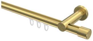 Innenlauf-Gardinenstangen-Set Platon Santo 240 cm (geteilt in 2x120 cm), 1-läufig, 20 mm Ø Messing-Optik