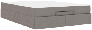 vidaXL Bettgestell mit Matratze Taupe 140 x 200 cm Stoff 3399498