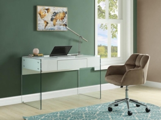 Vente-unique - Bürostuhl höhenverstellbar - Samt - Beige - PEGA von Pascal Morabito