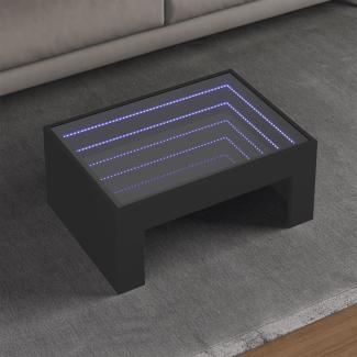 vidaXL Couchtisch mit Infinity-LED Schwarz 70x50x30 cm 847610