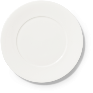 Teller flach 24 cm Fine Bone China Fine Dining Weiss Dibbern Speiseteller - Mikrowelle geeignet, Spülmaschinenfest