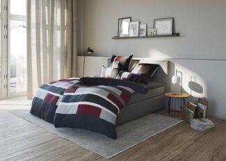 H.I.S Bettwäsche Etienne in Gr. 135x200 oder 155x220 cm, Linon, 2 teilig, Bettwäsche aus Baumwolle, zeitlose Bettwäsche mit Streifen-Design