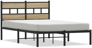 vidaXL Metallbett ohne Matratze Sonoma-Eiche 120x190 cm 4017099