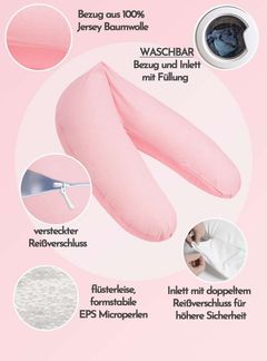 pic Bear Stillkissen PREMIUM 194 cm, Spots Flamingo + Unterseite Rosé : Spots Flamingo + Unterseite Rosé