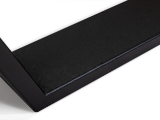Möbel-Eins LÖWEN Kufenbett/ Massivholzbett mit Polster-Kopfteil Buche geölt 160x220 cm Kunstleder Schwarz ohne Steppung