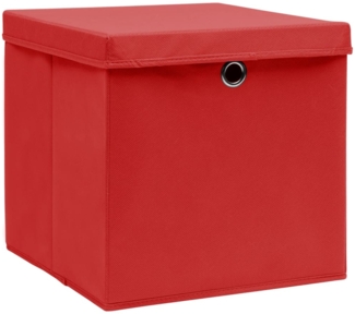 vidaXL Aufbewahrungsboxen mit Deckeln 4 Stk. Rot 32x32x32 cm Stoff 288362