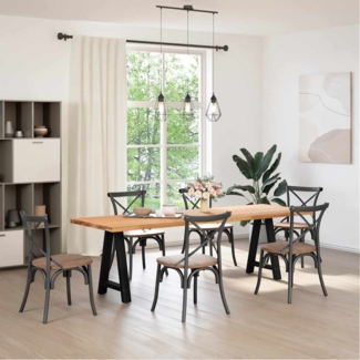 vidaXL Esstischbeine A-Form 2 Stk. Schwarz 60x(72-73) cm Stahl 4012848