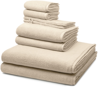 Ross Sensual Skin 8 tlg. Frottier-Set - 2 X Handtuch (50 X 100cm), 2 X Duschtuch (75 X 140cm), 2 X Gästetuch (30 X 50cm), 2 X Waschhandschuh (16 X 22cm) - 500 g/m2 - Natur