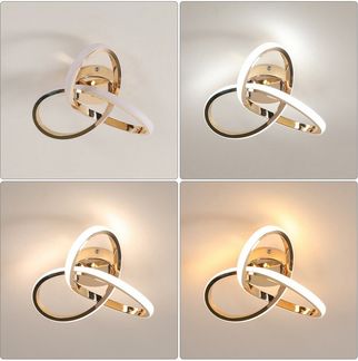 Riserva LED Deckenleuchte Moderne LED Deckenlampe Gold 22W, dimmbar 3 Farben, Acryl Rund