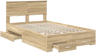 vidaXL Bettrahmen mit Kopfteil Sonoma-Eiche 120 x 200 cm Holzwerkstoff 3410915