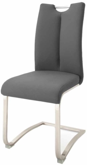 Schwingstuhl Miraflor / Artos, Edelstahl, Leder, Grau, 45 x 102 x 58 cm