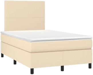 vidaXL Boxspringbett mit Matratze Creme 120x190 cm Stoff 3269872