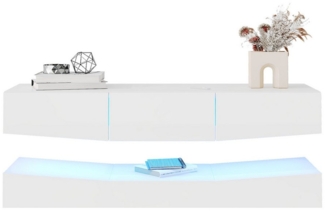 Welikera TV-Schrank TV Board,TV Stand,TV-Schrank Hängend Wand befestigter schwimmend TV Schank mit LED-Licht,TV-Ständer Unterhaltungs Medienkonsolen-Center