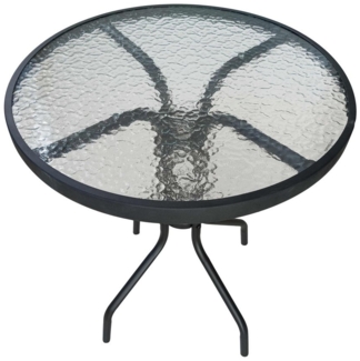 dasmöbelwerk Gartentisch Gartentisch Ibiza Balkontisch Bistrotisch Ø60cm schwarz Metall/Glas (1-St)