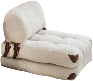 Dmora Sessel Surigae, Gepolsterter Sitz, Einzelsofa im Wohnzimmer, Stuhl mit Armlehnen, 80x60 h70 cm, Creme