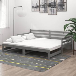vidaXL Tagesbett Ausziehbar Grau Massivholz Kiefer 2x(90x200) cm [806957]