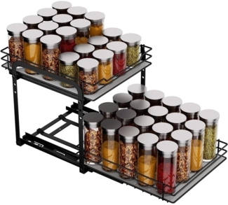 Gewürzregal Ausziehbar Schrank Organizer 2 Etagen Gewürzaufbewahrung
