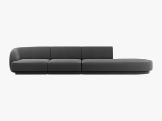 Micadoni Sofa Miley 4-Sitzer Rechts Samt Bluvel Grau