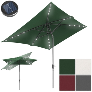 Clanmacy Sonnenschirm Sonnenschirm Rechteckig,Kurbel,Knickbar,neigbar,1.4x2.1 m,LED,Grün