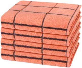 Ross Sensual Skin Karo 4 tlg. Frottier-Set - 4 X Handtuch (50 X 100cm) - 500 - Peach Pink