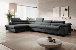 Ecksofa Schlafsofa Sofa BASTIEN MAX in Stoff Whisper Forest Ottomane Links