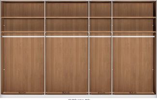 WIEMANN Kleiderschrank Cardiff, Massivholztüren in Kombination mit Glas- oder Spiegeltüren (4 Breiten, 2 Höhen 216/236cm auswählbar) hochwertiges Design in langlebiger Qualität, viel Stauraum