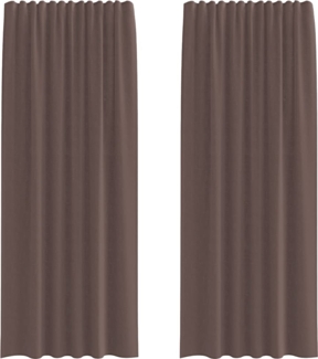 vidaXL Voile Vorhänge mit Stangentaschen 2 Stk. Braun 4102173