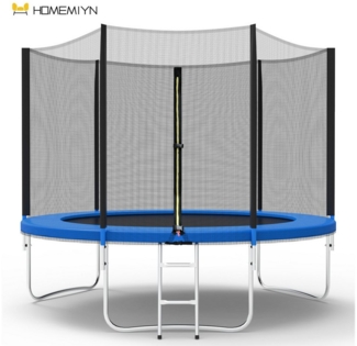 HomeMiYN Gartentrampolin Trampolin Outdoor 183-427cm mit Netz 2025, Schutzrand schwarz,mit sicherheisnetz
