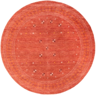 Morgenland Gabbeh Teppich - Loribaft Softy - LuxeWeave - rund - 200x200 - Rot
