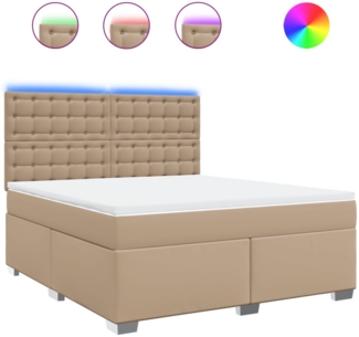 vidaXL Boxspringbett Matratze Cappuccino-Braun 180x200 cm Kunstleder 3293035
