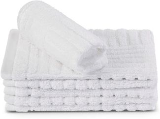 ROSS Waschhandschuh CARRE, (Packung, 6-St), 100% Baumwolle, Rippenstruktur, große Farbauswahl