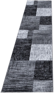 Kurzflor Teppich Pago Läufer - 80x300 cm - Schwarz