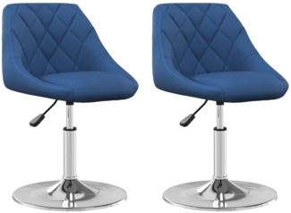 vidaXL Esszimmerstühle 2 Stk. Drehbar Blau Samt [335287]
