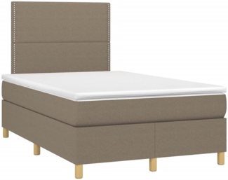 vidaXL Boxspringbett mit Matratze Taupe 120x190 cm Stoff 3269927