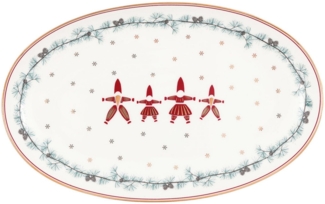 Greengate Servierplatte Juana Servierplatte oval small white 15x24cm, Steingut, (Servierplatten)