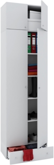 VCM Kleiderschrank Vandol 912249 Weiß B. 70 x H. 238 x T. 40 cm