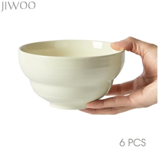 JIWOO Schüssel 6er,Ø12cm,Dessertschale,Servierschüssel,Obstschale,Müslischale, Hochwertiges Keramik, (6er-set, 6-tlg), rutschfest und langlebig,Mikrowellen-und spülmaschinenfest,Ø12cm