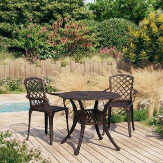 vidaXL 3-tlg. Bistro-Set Aluminiumguss Bronzen 3070583