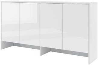 MEBLINI Hängeschrank für Horizontal Schrankbett Bed Concept - Wandschrank mit Ablagen und Fächern - Wandregal - BC-11 für 90x200 Horizontal - Weiß/Weiß Hochglanz