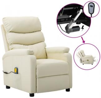 vidaXL Elektrischer Massagesessel Creme Kunstleder [3073678]