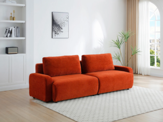 Vente-unique - 4-Sitzer Schlafsofa - Chenille-Stoff - Terrakotta - YOKIRA