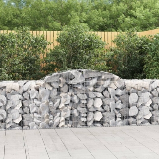 vidaXL Gabionen mit Hochbogen 30 Stk. 300x50x80/100cm Verzinktes Eisen 3146699